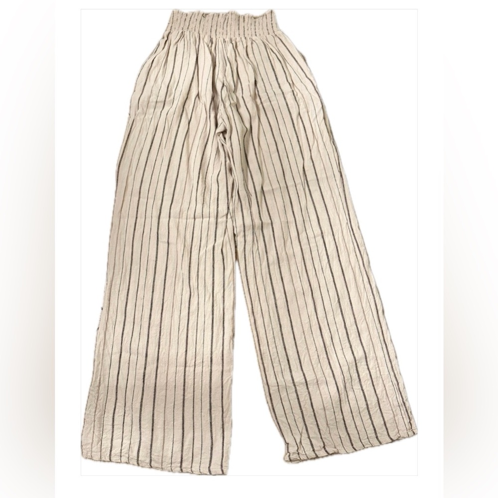 Maurices Striped Wide Leg Linen Blend Pants Size Small - Picture 3 of 9